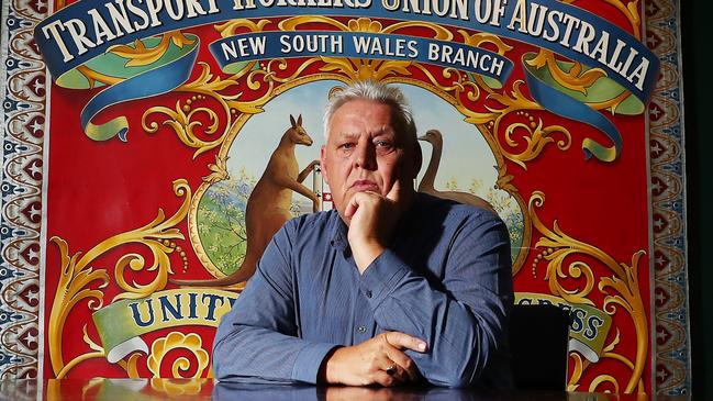 NSW state secretary of the TWU, Richard Olsen, at the Parramatta offices in western Sydney. Picture: John Feder