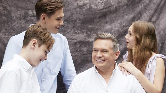 Michael Usher and his three children. (Picture: Daniel Nadel for Stellar)