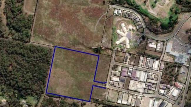 An aerial view of Lot 19 Burgess Drive at Shearwater, which is set to be turned into a subdivision. Picture: Supplied