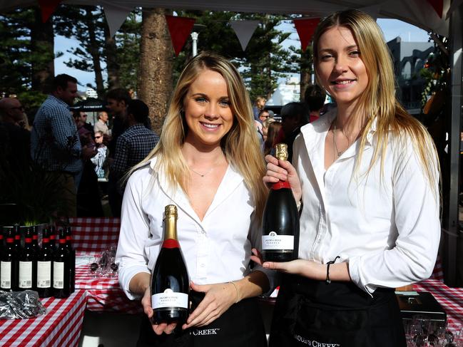 Manly Food and Wine Festival 2015. Pictured: Kirsty Eggleston and Emily Layton from the Jacobs Creek. Picture: ELENOR TEDENBORG