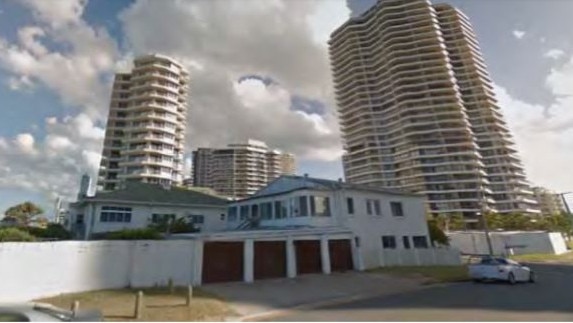 The surrounding buildings near the site for the Main Beach tower which has attracted 120 objections.