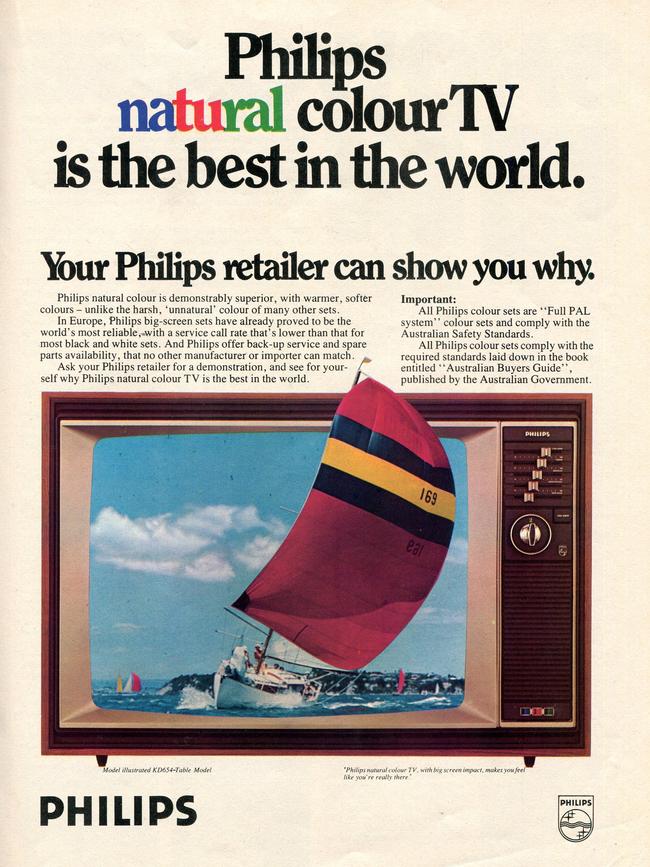 1974 advertisement for Philips television sets