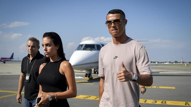 Cristiano Ronaldo is one of many soccer stars to use private jets to travel throughout Europe. Picture: Getty Images