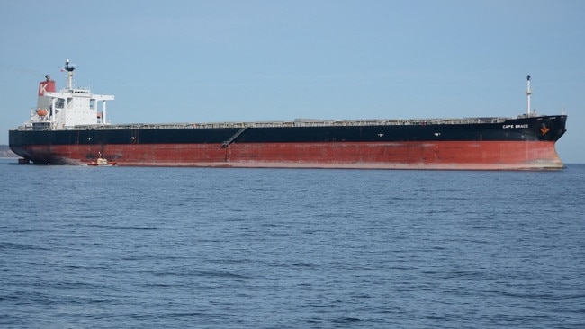 The 289m bulk carrier, Sea Coen, on which two Korean sailors chartered through protected Great Barrier Reef marine park waters. Picture: Vesselfinder