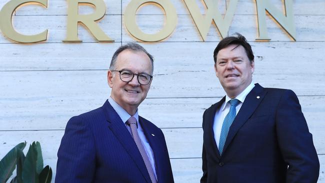 Crown Resorts Chairman Ziggy Switowski, left, and chief executive Steve McCann. Picture: John Feder