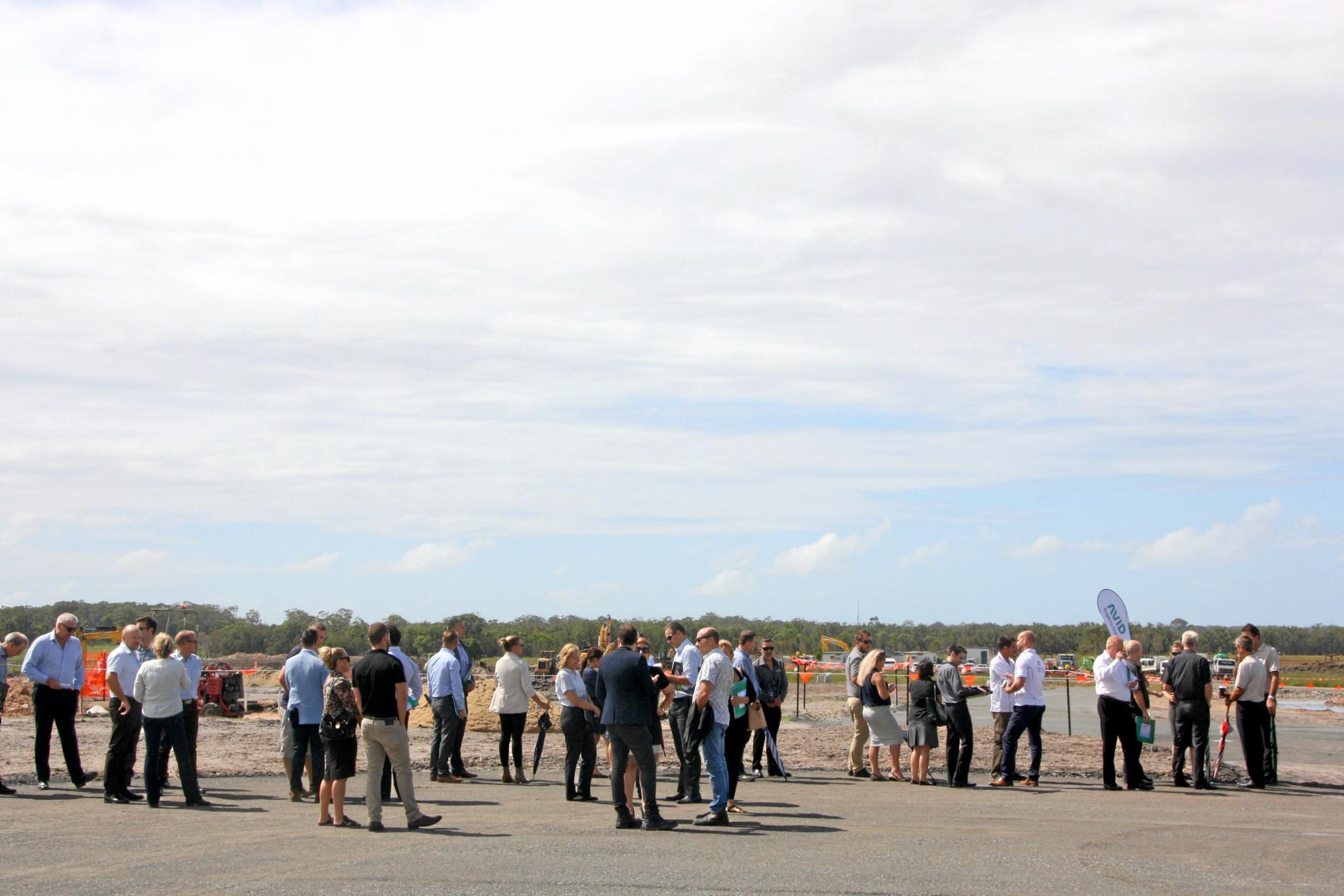 Builders get their first look at their blocks of land in the new Harmony Display World at Palmview. Picture: Erle Levey