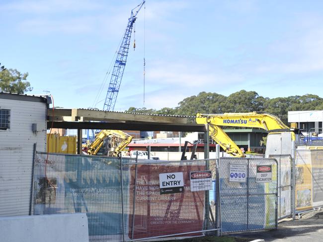 Work continues on the site of the Coffs Harbour Cultural and Civic Space on Gordon St. Photo: Tim Jarrett