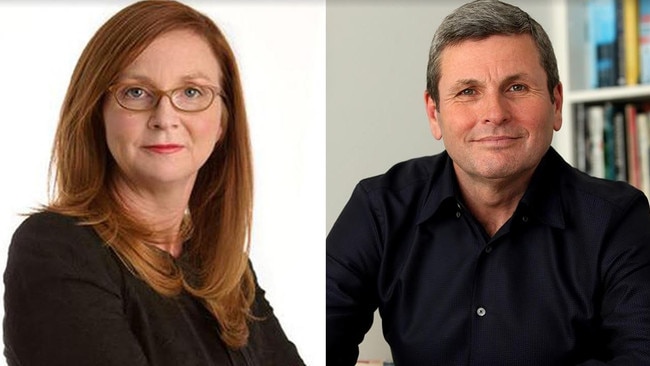 Guardian Australia's Katharine Murphy (left) and Nine's Chris Uhlmann.