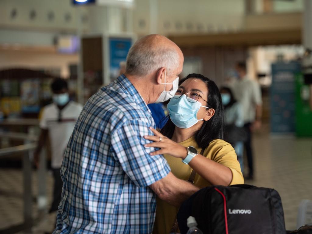 Brisbane International Airport as borders re-open. Picture: Brad Fleet