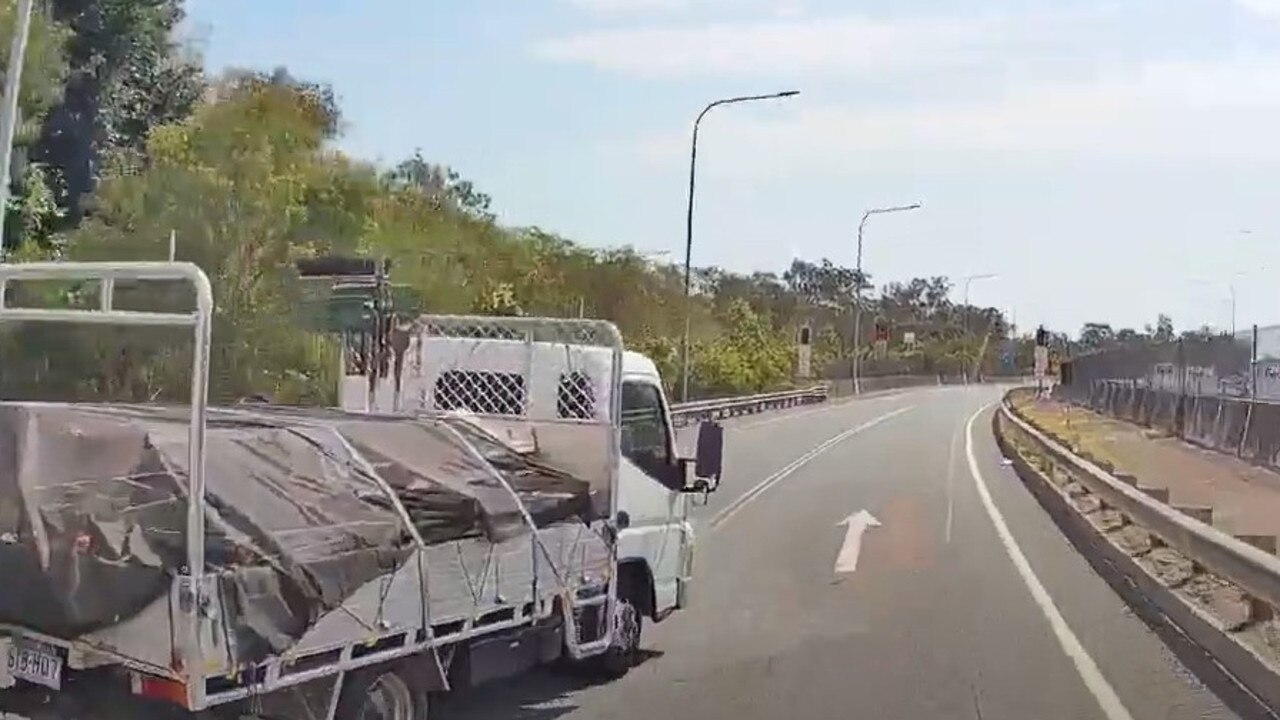 A truck driver is hit by another driver at Wacol when they cross over double white lines.