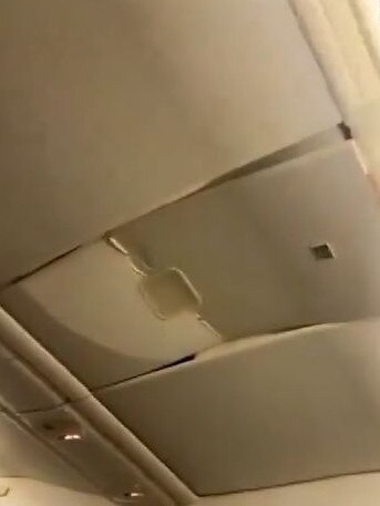 Passenger were flung to the ceiling when the plane dropped. Picture: Twitter