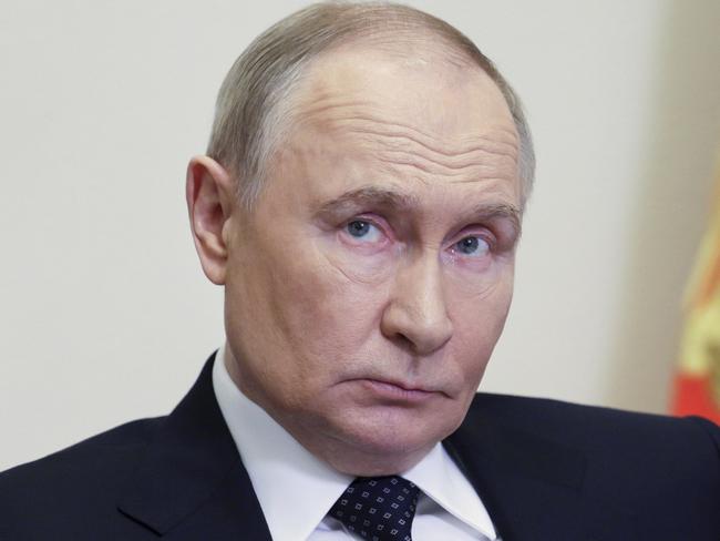 Vladimir Putin said “very strongly” Russia would have to respond to Ukraine’s attack. Picture: Gavriil Grigorov, Sputnik, Kremlin Pool/AP