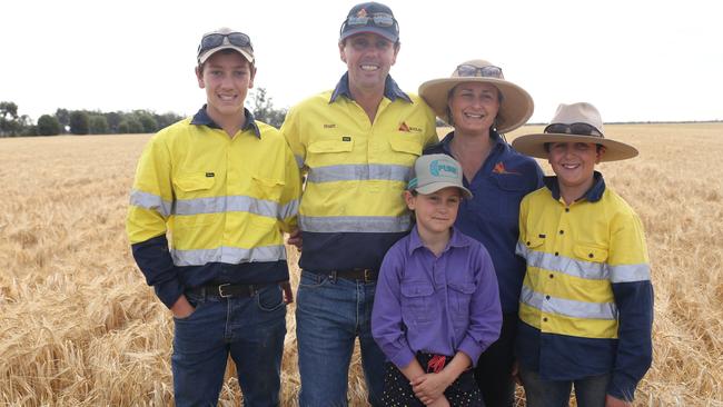 Stuart and Lyndall Tighe with their children Agnes, 9, George, 12 and Gilbert, 14. Picture: Georgie Poole