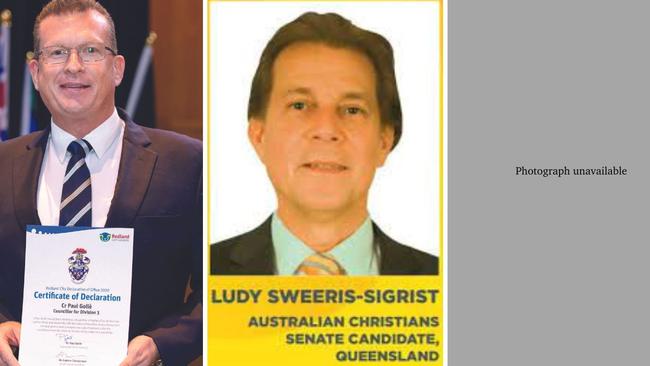 Paul Golle (Incumbent) and Ludy Sweeris-Sigris with no photograph available for Trent Ford.