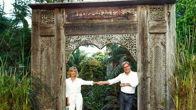 Former co-owners Olivia Newton-John and Gregg Cave at Gaia Retreat &amp; Spa.