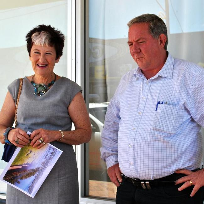 Queensland Minister for Agriculture, Food and Regional Economies Tim Mulherin MP with Balonne Shire Mayor Donna Stewart. Picture: Karen Berry