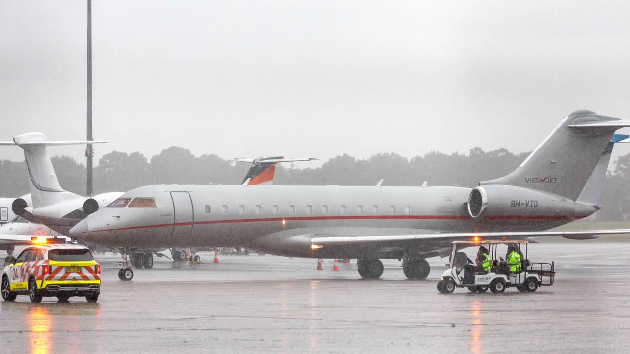 The crazy weather on Monday caused delays and flight cancellations at Sydney Aiport. Picture: NCA NewsWire / David Swift