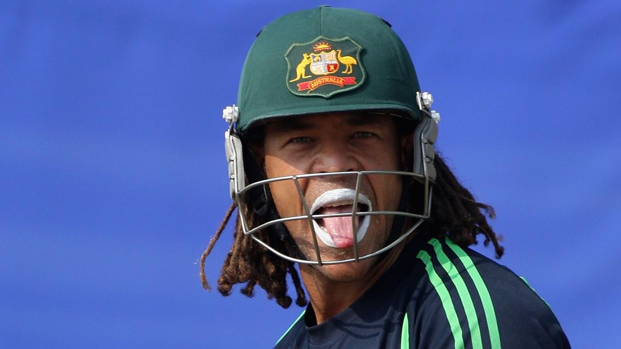 BARODA, INDIA - OCTOBER 10: Andrew Symonds of Australia prepares to bat during training at the IPCL Sports Complex Ground on October 10, 2007 in Baroda, India. (Photo by Hamish Blair/Getty Images)