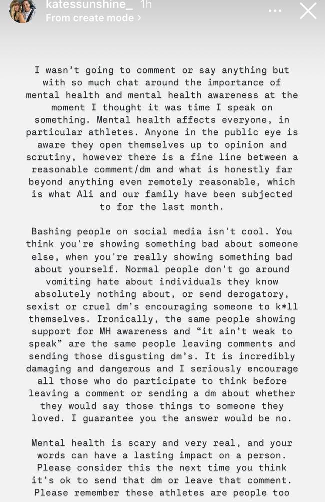 Kate Brigginshaw's post to Instagram