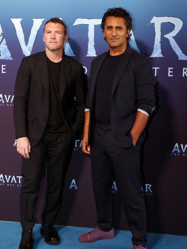 Sam Worthington and Cliff Curtis. Picture: Jonathan Ng