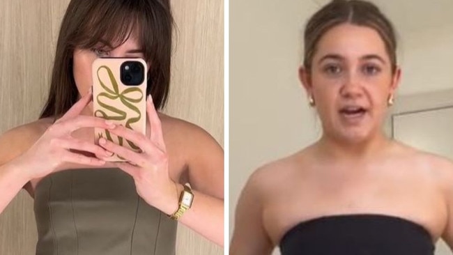 Customers have claimed Target has done a version of Kookair's $120 top. Picture: TikTok/@taylah.hotham