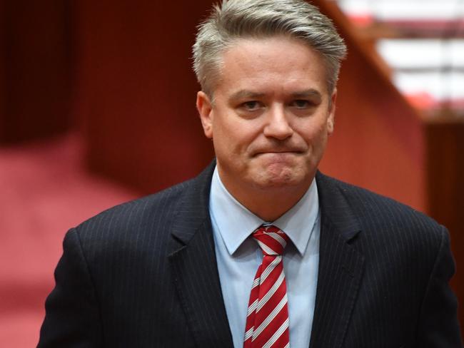 Minister for Finance Senator Mathias Cormann in the Senate chamber at Parliament House in Canberra, Thursday, March 22, 2018. (AAP Image/Mick Tsikas) NO ARCHIVING