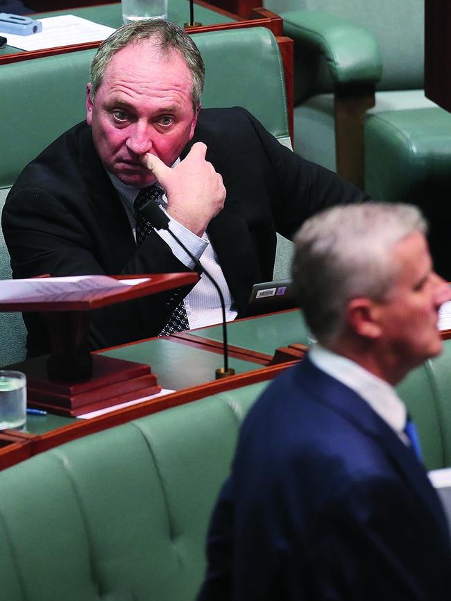 Barnaby Joyce could cross the floor on the emissions legislation. Picture: Kym Smith