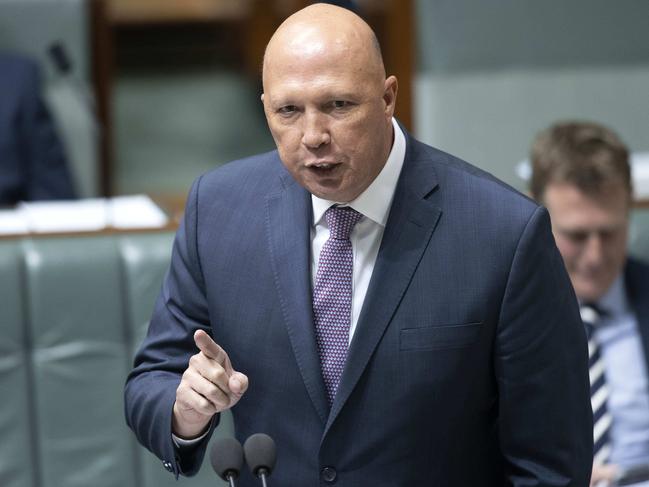 CANBERRA, AUSTRALIA- NewsWire Photos FEBRUARY 15, 2021:Peter Dutton during Question Time in the House of Representatives in Parliament House Canberra. Picture: NCA NewsWire / Gary Ramage