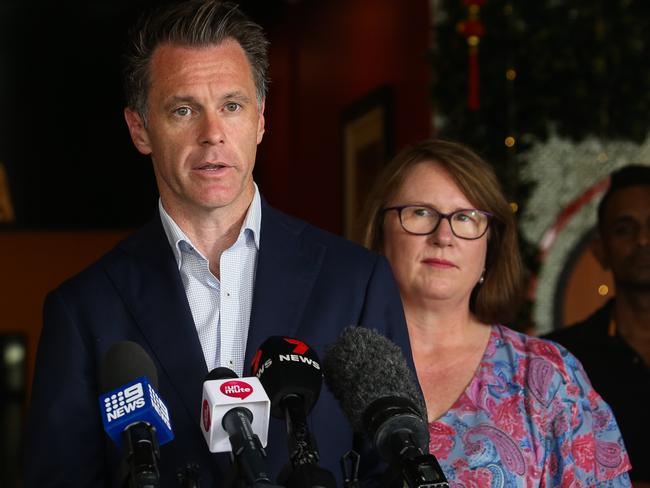 NSW Labor Candidate for Parramatta Donna Davis with Labor Leader Chris Minns. Picture: Gaye Gerard