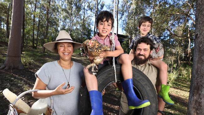 Sheryl Yeates, 39, at home with her husband Lyndon, 41, and their two children Owen, 8, and Lewis, 6. Picture: Liam Kidston