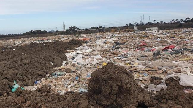 A picture of Kealba landfill, which was once a quarry before the Barro Group won planning approval from VCAT in 2013 to turn it into a tip. Picture: supplied