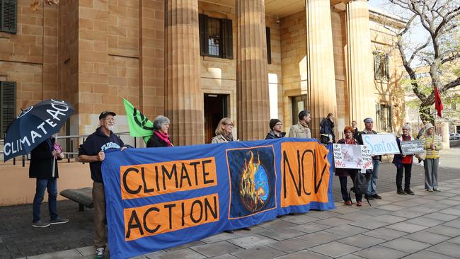 Extinction Rebellion members outside the Adelaide Magistrates Court last week. NCA NewsWire/David Mariuz