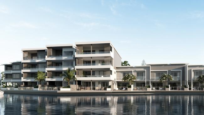 An artist's impression of the planned Wayfarer Residences overlooking Redland Bay Marina. Picture: Supplied