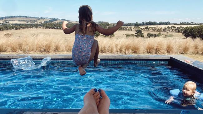 AFL star Tom Hawkins’ family enjoy rural life in Barrabool, outside of Geelong. Picture: Instagram