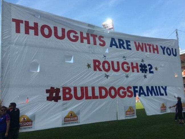 The Bulldogs banner against GWS earlier this year.