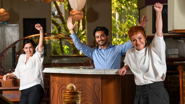 Adriana Pekic, Ron Singh and Mandy David at The Pancake Parlour Doncaster, which celebrated its 35th birthday this week. Picture: Penny Stephens.