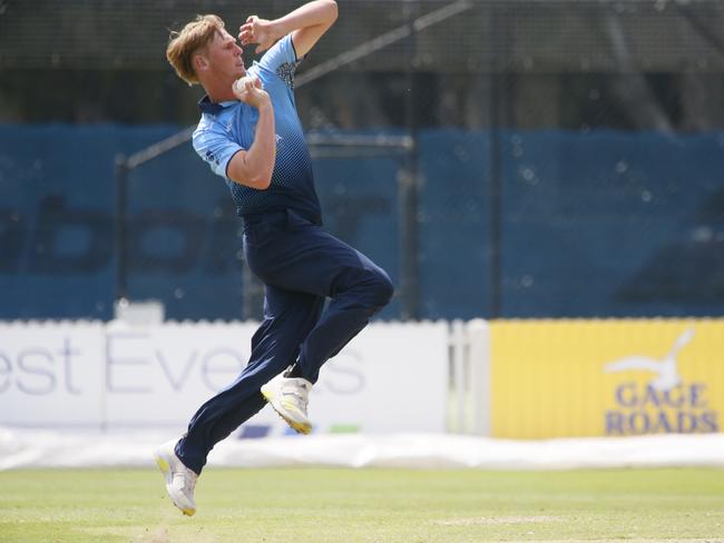 Parramatta’s Connor Culnane uncoils at the crease. Picture: Warren Gannon Photography