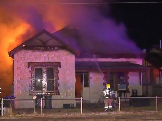 Man arrested after suspicious house fire at Day Tce, Croydon on Tuesday February 25 around 12.30am. Picture: 7 NEWS