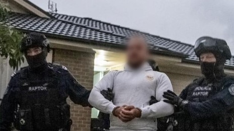 The group were arrested by Raptor Squad officers during raids a month after the wild brawl. Picture: NSW Police