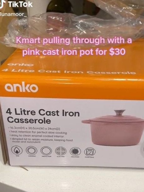 Shoppers are loving Kmart’s $30 cast iron pots. Picture: TikTok