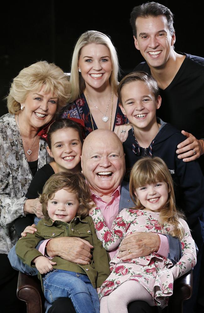 Bert celebrated his 80th birthday with his beloved family:, Patti, daughter Lauren, son-in-law Matt Welsh, grandchildren Lola, Monty, Sam and Eva. Picture: David Caird