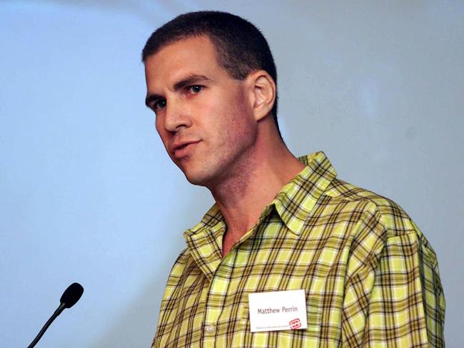 Then-Billabong managing director Matthew Perrin speaks at the Billabong Annual General Meeting at the Grand Mercure in October 2001.