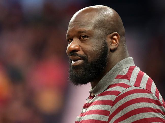 ABU DHABI, UNITED ARAB EMIRATES - OCTOBER 08: Shaquille O'Neal attends  the second preseason NBA game between Atlanta Hawks and Milwaukee Bucks at Etihad Arena on October 08, 2022 in Abu Dhabi, United Arab Emirates. (Photo by Francois Nel/Getty Images)