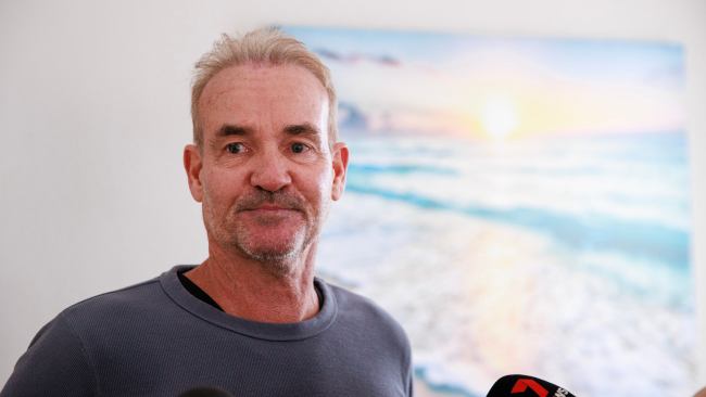 Peter Foote, the father of missing surfer Elliot Foote, received a text from his son confirming he had been found. Picture: Justin Lloyd.