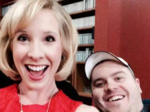 Reporter Alison Parker and Adam Ward, from a facebook posting this February. Alison and Adam were shot dead while doing a live report in Moneta, Virginia. https://www.facebook.com/davidleemichaelsphotography?fref=nf