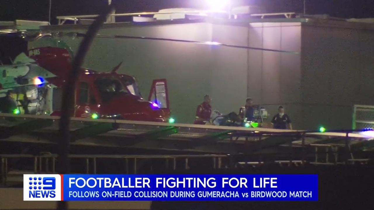 Loiacono was airlifted to hospital. Picture: 9News