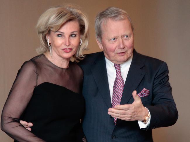 Wolfgang Porsche and Claudia Huebner attend a dinner reception at the Kaefer restaurant in 2015. Picture: Johannes Simon/Getty Images