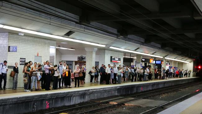 Train passengers wait at Central Station Thursday night. Pic: Jack Tran