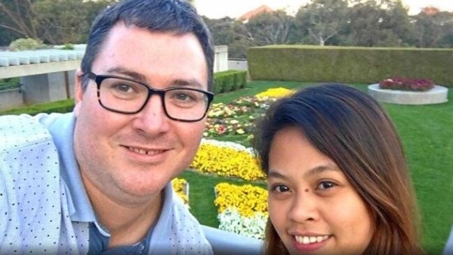 Dawson MP George Christensen and fiancee April Asuncion. Picture: Supplied