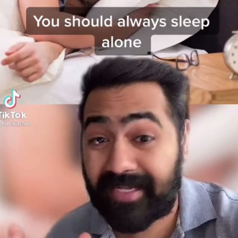 A doctor in the UK has shared why couples should get a ‘sleep divorce’. Picture: TikTok/@dr.karanr